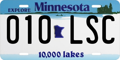 MN license plate 010LSC