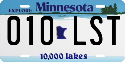 MN license plate 010LST