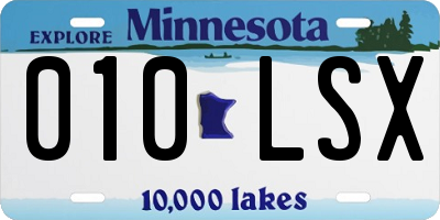 MN license plate 010LSX