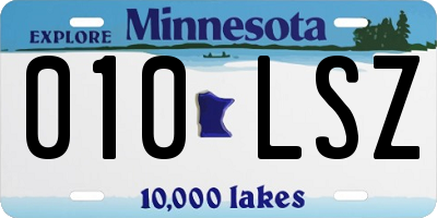 MN license plate 010LSZ