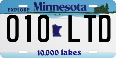 MN license plate 010LTD
