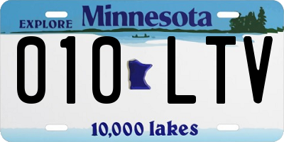 MN license plate 010LTV
