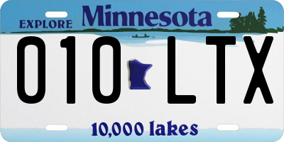 MN license plate 010LTX