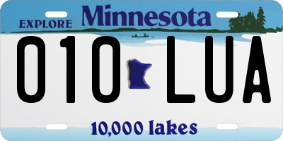 MN license plate 010LUA