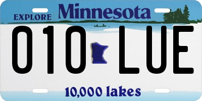 MN license plate 010LUE