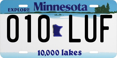 MN license plate 010LUF