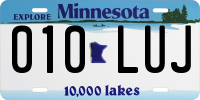 MN license plate 010LUJ