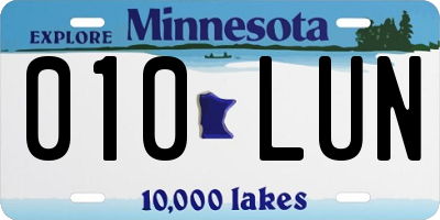 MN license plate 010LUN