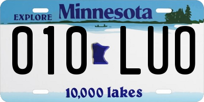 MN license plate 010LUO
