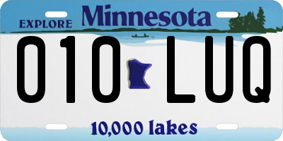 MN license plate 010LUQ