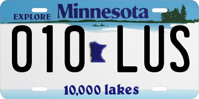 MN license plate 010LUS