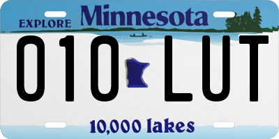 MN license plate 010LUT