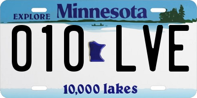 MN license plate 010LVE