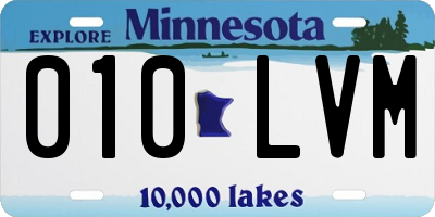 MN license plate 010LVM