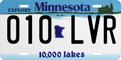MN license plate 010LVR