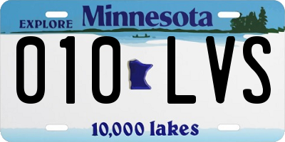 MN license plate 010LVS