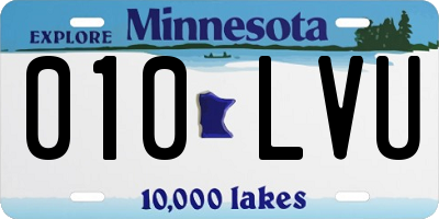 MN license plate 010LVU