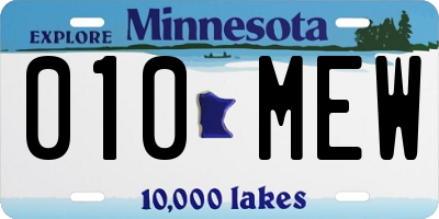 MN license plate 010MEW