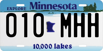 MN license plate 010MHH