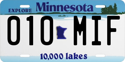 MN license plate 010MIF
