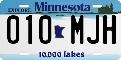 MN license plate 010MJH