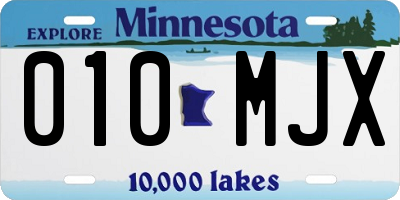 MN license plate 010MJX