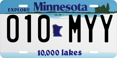 MN license plate 010MYY