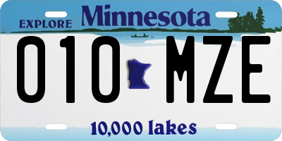 MN license plate 010MZE