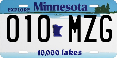 MN license plate 010MZG