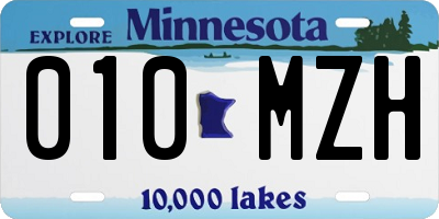 MN license plate 010MZH