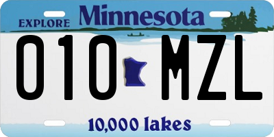 MN license plate 010MZL