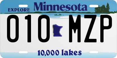 MN license plate 010MZP