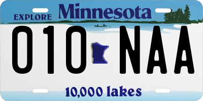 MN license plate 010NAA