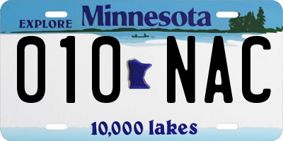 MN license plate 010NAC
