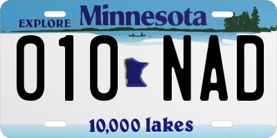 MN license plate 010NAD