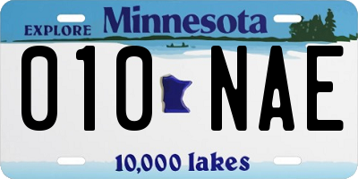 MN license plate 010NAE