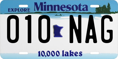 MN license plate 010NAG