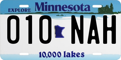 MN license plate 010NAH