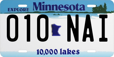 MN license plate 010NAI