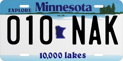 MN license plate 010NAK
