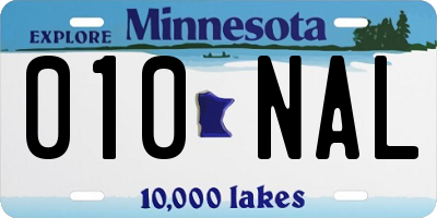 MN license plate 010NAL