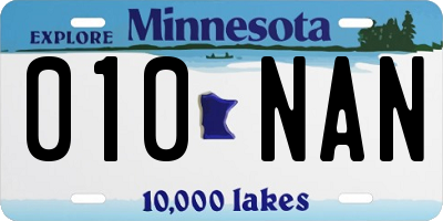 MN license plate 010NAN