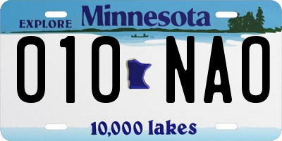 MN license plate 010NAO