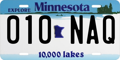 MN license plate 010NAQ