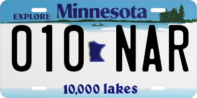 MN license plate 010NAR