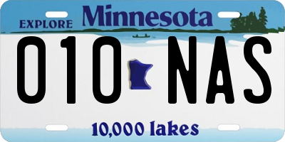 MN license plate 010NAS