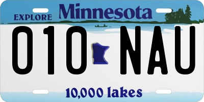 MN license plate 010NAU