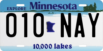 MN license plate 010NAY