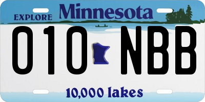 MN license plate 010NBB