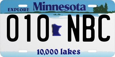 MN license plate 010NBC